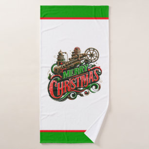 Merry Christmas steampunk Bath Towel