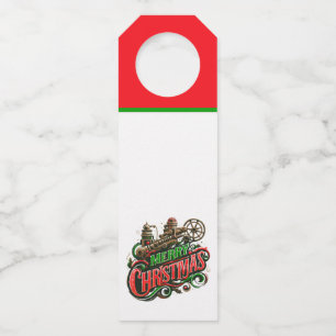 Merry Christmas steampunk Bottle Tag