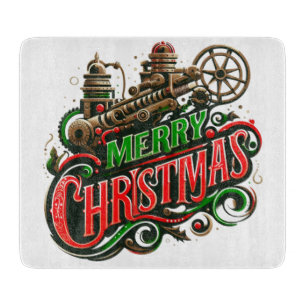 Merry Christmas steampunk Cutting Board