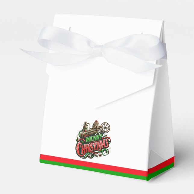 Merry Christmas steampunk Favour Box (Front Side)