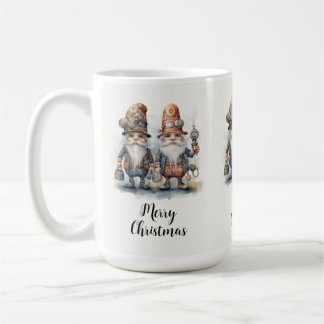 Merry Christmas Steampunk Gnomes Coffee Mug