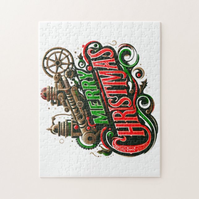 Merry Christmas steampunk Jigsaw Puzzle (Vertical)