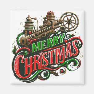 Merry Christmas steampunk Magnet