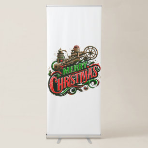 Merry Christmas steampunk Retractable Banner