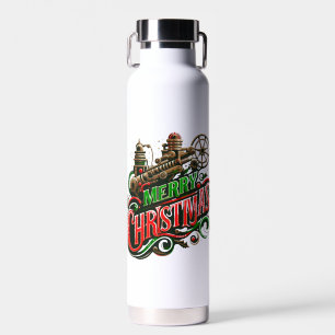 Merry Christmas steampunk Water Bottle