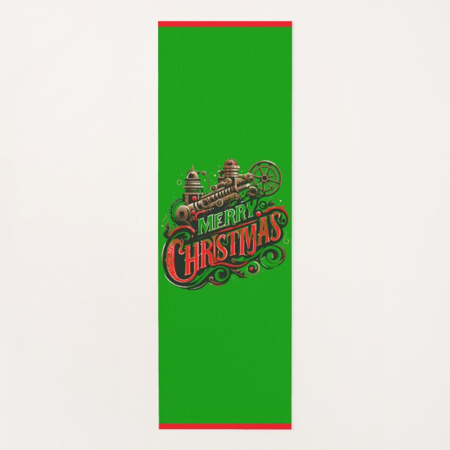 Merry Christmas steampunk Yoga Mat (Front)
