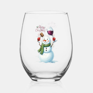 Merry Christmas Stemless  Wine Glass