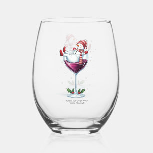 Merry Christmas Stemless  Wine Glass