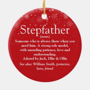 Merry Christmas Stepfather Stepdad Definition Ceramic Tree Decoration
