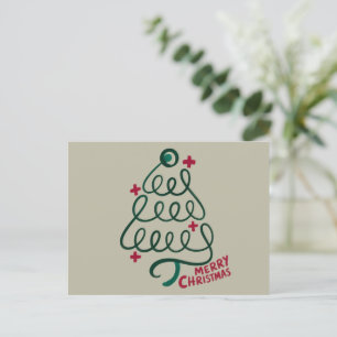 Merry Christmas Stethoscope CNA Medical Worker Holiday Postcard