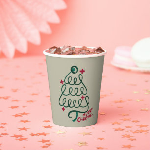 Merry Christmas Stethoscope CNA Medical Worker Paper Cups