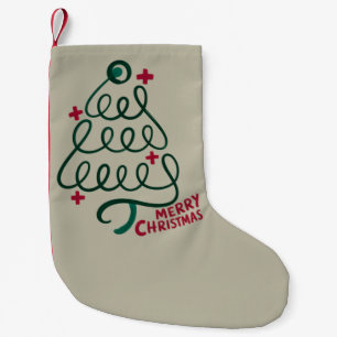 Merry Christmas Stethoscope CNA Medical Worker Small Christmas Stocking