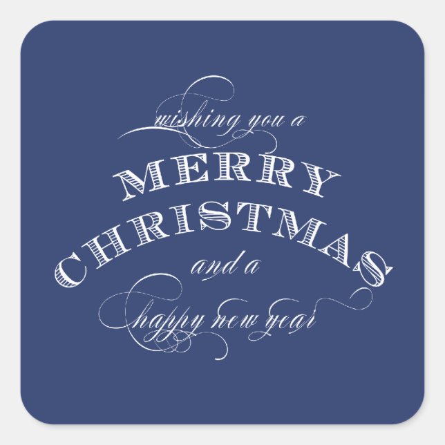 MERRY CHRISTMAS STICKER BLUE (Front)