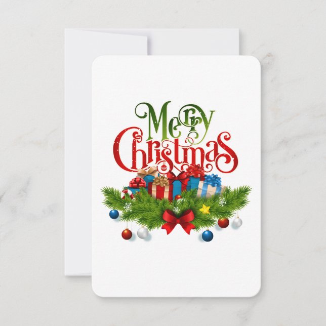Merry Christmas Sticker – Festive Gifts & Pine Gar Thank You Card (Front)