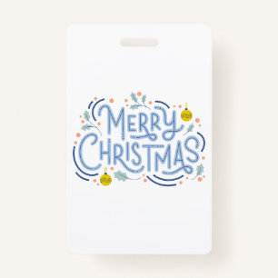 Merry Christmas Sticker for Windows Xmas ID Badge