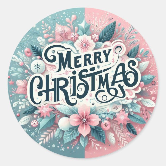 Merry Christmas Sticker : Unique Design (Front)