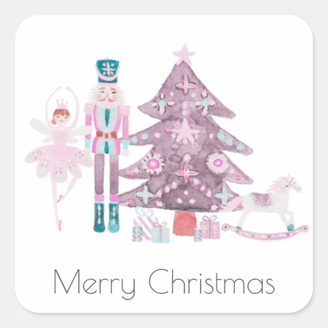 Merry Christmas Sticker with Nutcracker characters (Front)