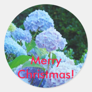 Merry Christmas! stickers Blue Lavender Hydrangeas
