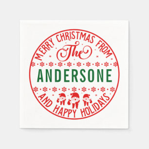 Merry Christmas Stickers   Festive Holiday Labels Napkin