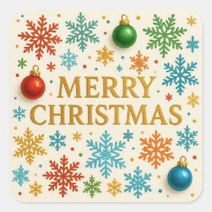 Merry Christmas stickers. Square Sticker