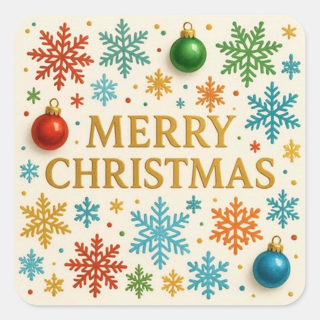 Merry Christmas stickers. Square Sticker (Front)