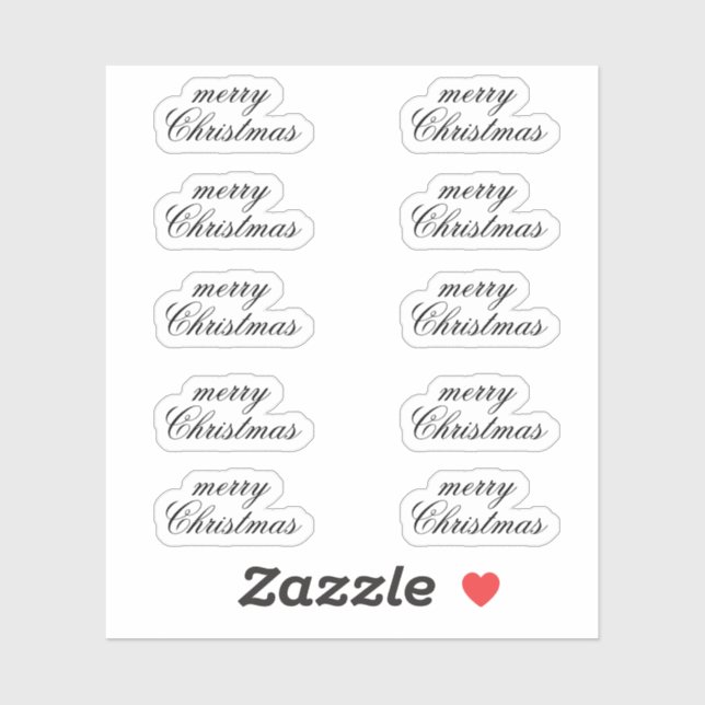 Merry Christmas Stickers Ten Count Sheet Set Pack (Sheet)