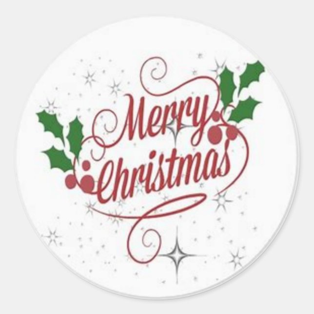 Merry christmas stickervel classic round sticker (Front)