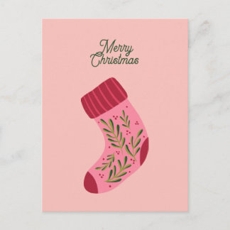 Merry Christmas Stocking Postcard