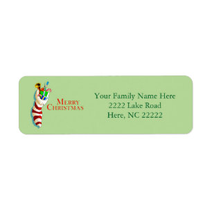 Merry Christmas Stocking Return Address Labels