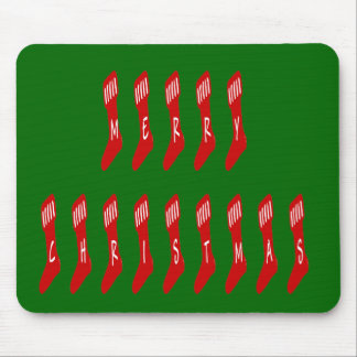 Merry Christmas Stocking Typography Quote Mouse Mat