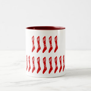 Merry Christmas Stocking Typography Quote Two-Tone Coffee Mug