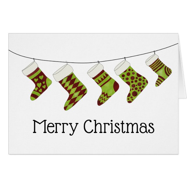 Merry Christmas Stockings Card (Front Horizontal)