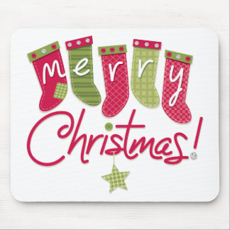Merry Christmas Stockings Mouse Mat