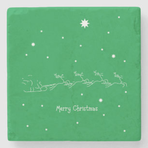 Merry christmas stone coaster