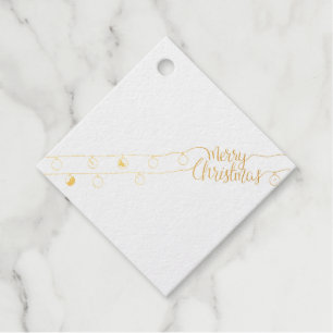 Merry Christmas String of Lights Foil Favour Tags