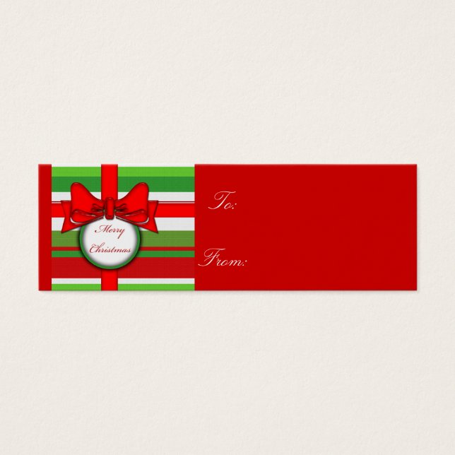merry christmas stripe, gift tag (Front)