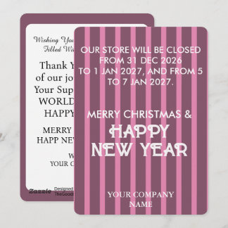 MERRY CHRISTMAS STYLISH MODERN CUSTOMIZED BUSINESS HOLIDAY CARD