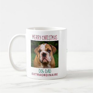 Merry Christmas Stylish Photo Dog Dad Coffee Mug