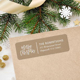 Merry Christmas Stylish Script Return Address