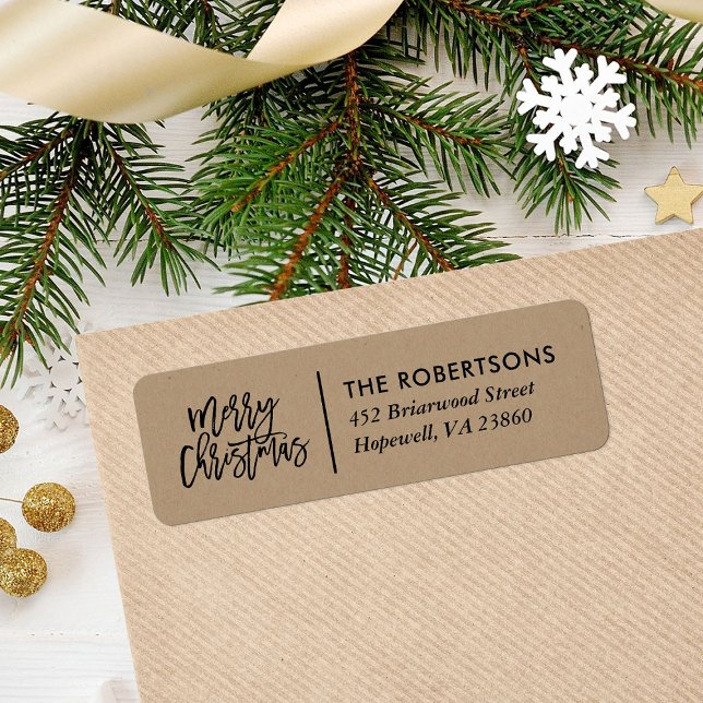 Merry Christmas Stylish Script Return Address (Creator Uploaded)