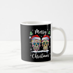 Merry Christmas Sugar Skull Santa Hat Family Xmas  Coffee Mug