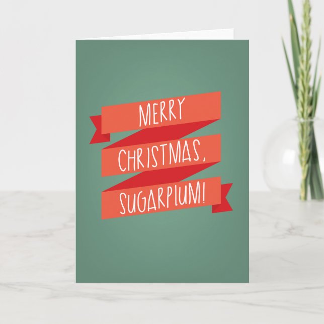 Merry Christmas SugarPlum Holiday Card (Front)