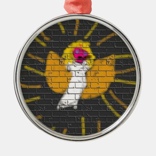 Merry Christmas Sun Moon Angel, Art by Kids :) Metal Tree Decoration (Front)