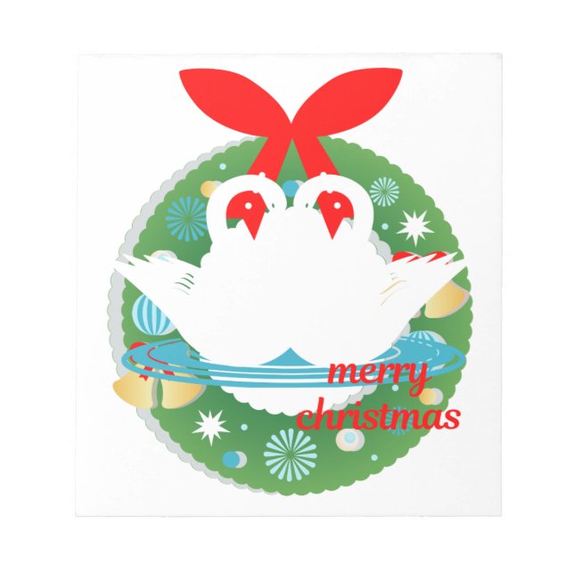 merry christmas swans notepad (Front)