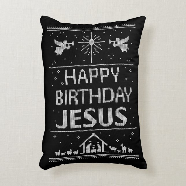 Merry Christmas Sweater Christian Religious Decorative Cushion (Front(Vertical))