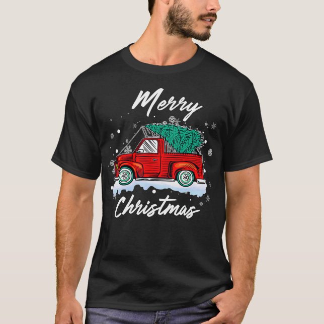 Merry Christmas Sweater Red Truck Pajama Light Xma (Front)
