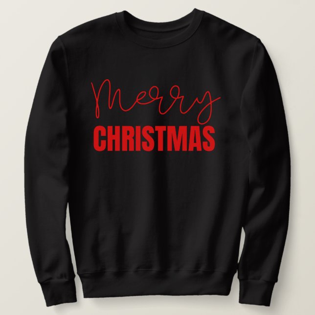 Merry Christmas Sweatshirt, Oversized Graphic  Sweatshirt (Design Front)