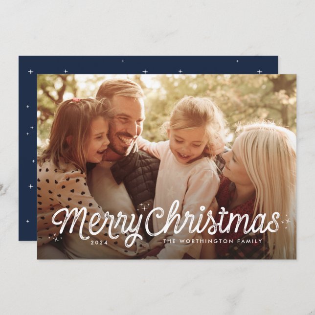 Merry Christmas sweet simple photo card (Front/Back)