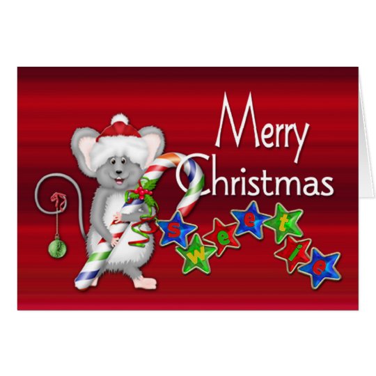 Merry Christmas Sweetie! - Mouse/Candy Cane Card