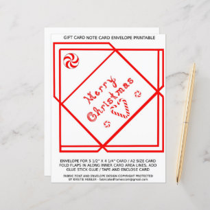 Merry Christmas Swirl Gift Card A2 Envelope paper